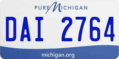 MI license plate DAI2764