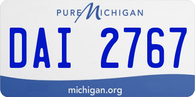 MI license plate DAI2767