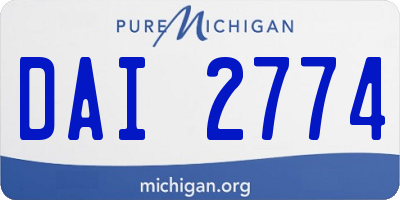 MI license plate DAI2774