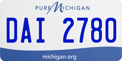 MI license plate DAI2780