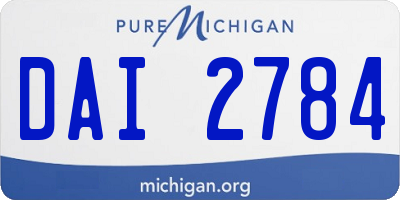 MI license plate DAI2784