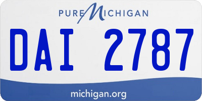 MI license plate DAI2787