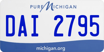 MI license plate DAI2795