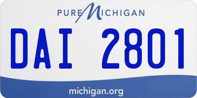 MI license plate DAI2801