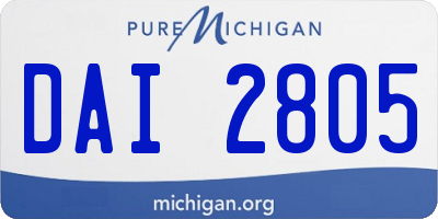 MI license plate DAI2805