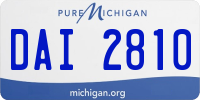 MI license plate DAI2810