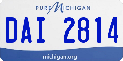 MI license plate DAI2814