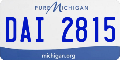 MI license plate DAI2815