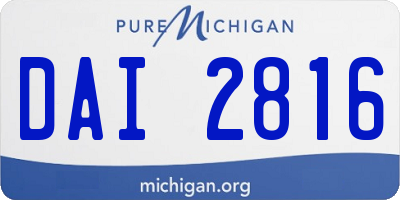 MI license plate DAI2816