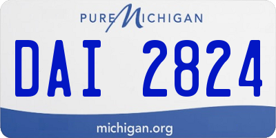 MI license plate DAI2824