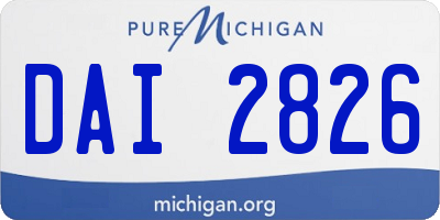 MI license plate DAI2826