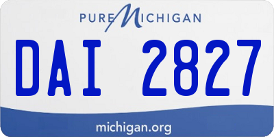 MI license plate DAI2827