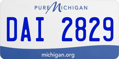 MI license plate DAI2829