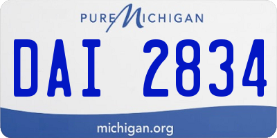 MI license plate DAI2834