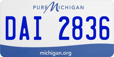 MI license plate DAI2836