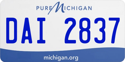 MI license plate DAI2837