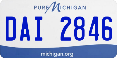 MI license plate DAI2846