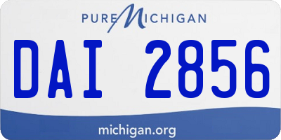 MI license plate DAI2856