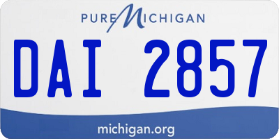 MI license plate DAI2857