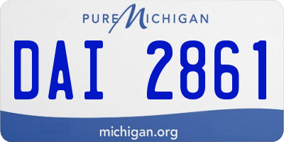 MI license plate DAI2861