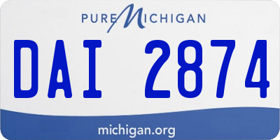 MI license plate DAI2874