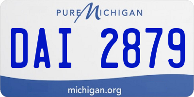 MI license plate DAI2879