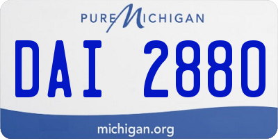 MI license plate DAI2880