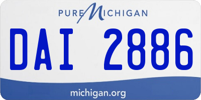 MI license plate DAI2886