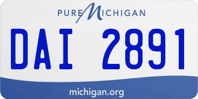 MI license plate DAI2891