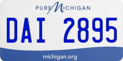 MI license plate DAI2895