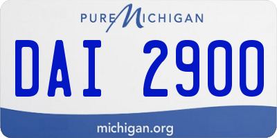 MI license plate DAI2900