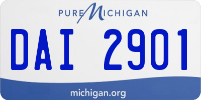 MI license plate DAI2901