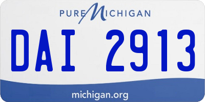 MI license plate DAI2913