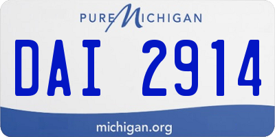MI license plate DAI2914