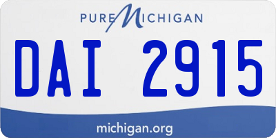 MI license plate DAI2915