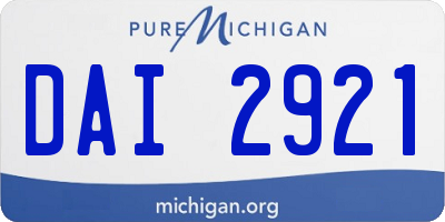MI license plate DAI2921