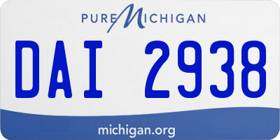 MI license plate DAI2938