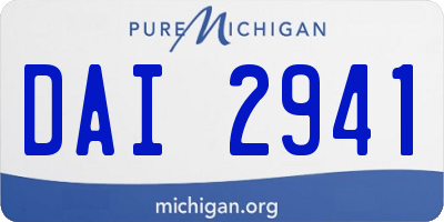 MI license plate DAI2941
