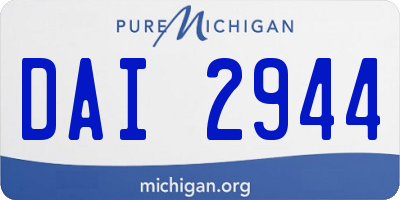 MI license plate DAI2944