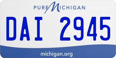 MI license plate DAI2945