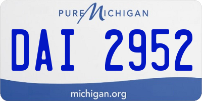 MI license plate DAI2952
