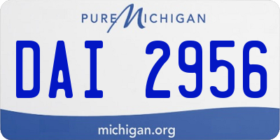 MI license plate DAI2956