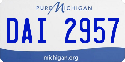 MI license plate DAI2957