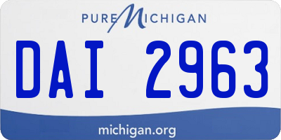 MI license plate DAI2963