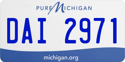 MI license plate DAI2971