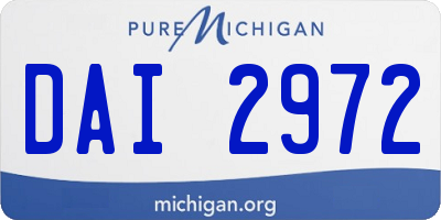 MI license plate DAI2972