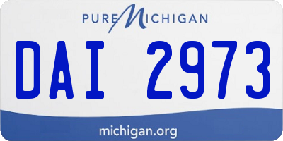 MI license plate DAI2973