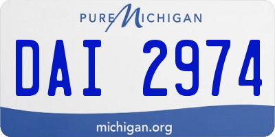 MI license plate DAI2974