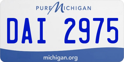 MI license plate DAI2975