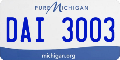 MI license plate DAI3003